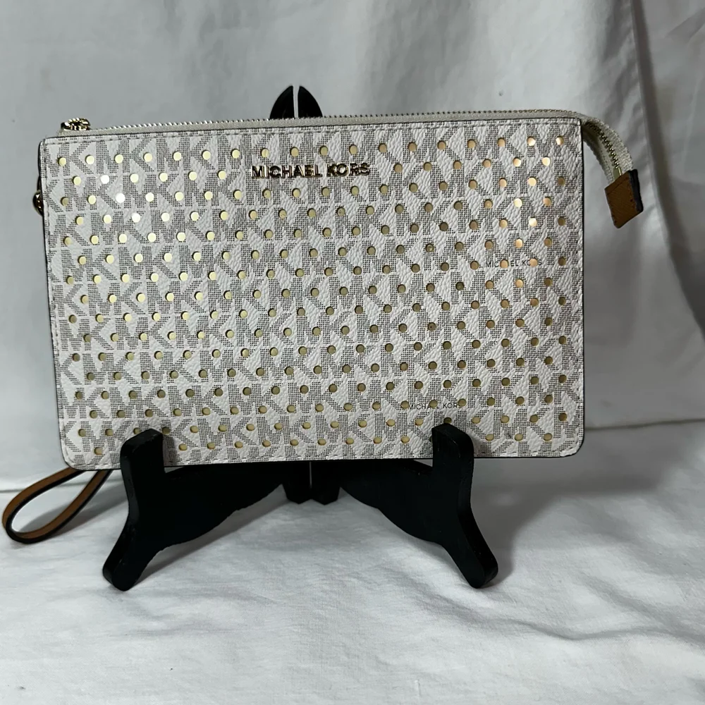 Michael Kors Clutch Pouch Metallic Laser Cutout